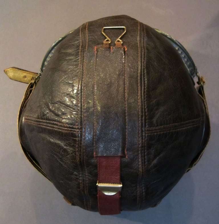 Fabric German Luftwaffe Pilot's Helmet and Goggles For Sale