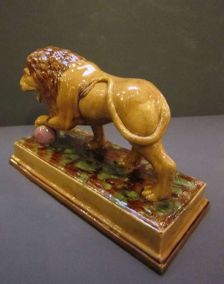 English Staffordshire Lion with Treacle Glaze 2