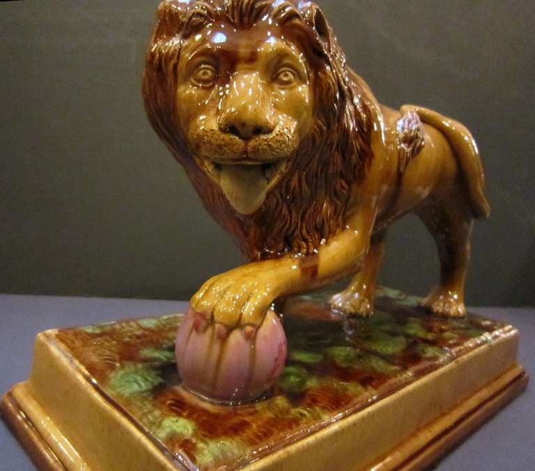 English Staffordshire Lion with Treacle Glaze 3