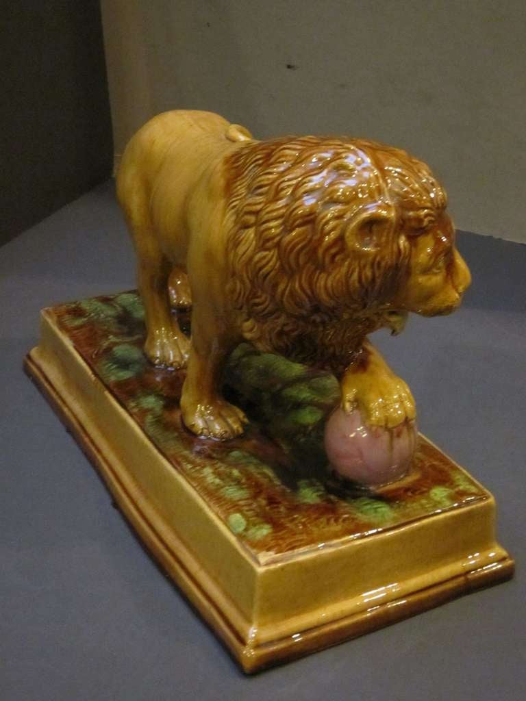 English Staffordshire Lion with Treacle Glaze 4