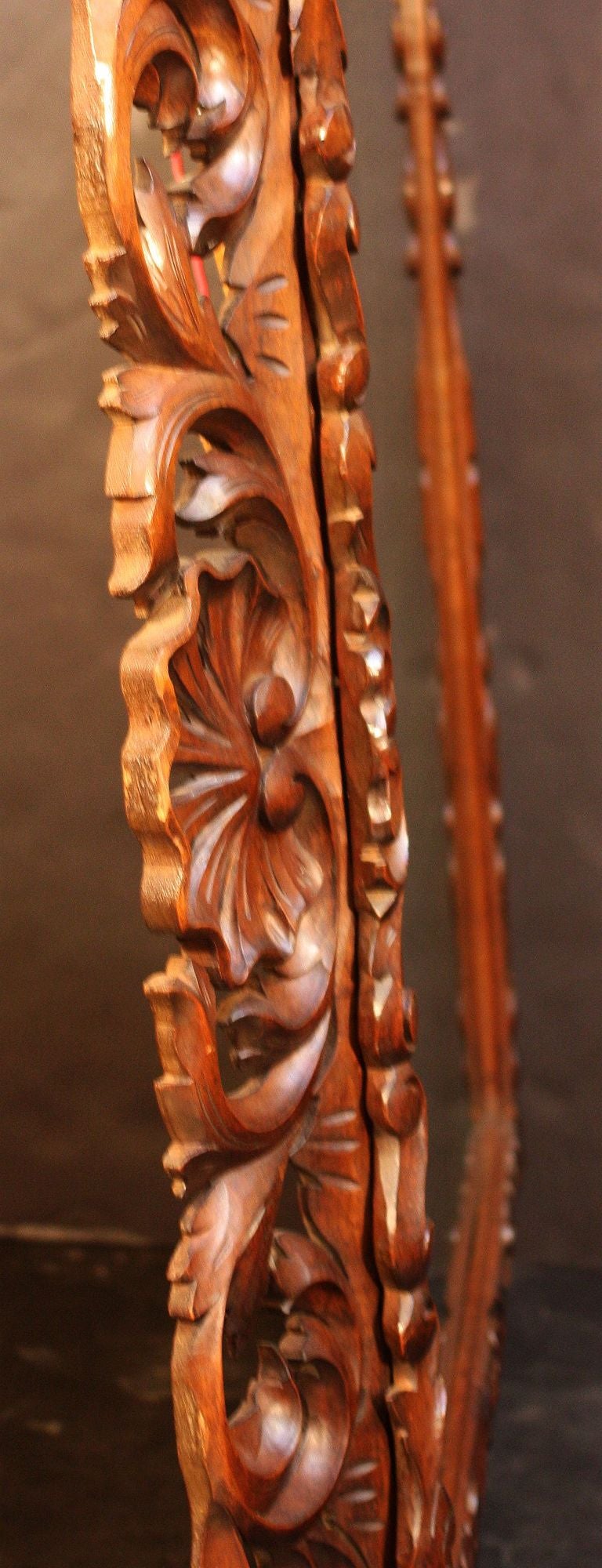 French Bevel Mirror of Carved Walnut (H 43 1/2 x W 39 1/2) In Excellent Condition In Austin, TX