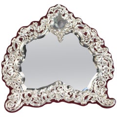 Edwardian Table Mirror of Sterling Silver