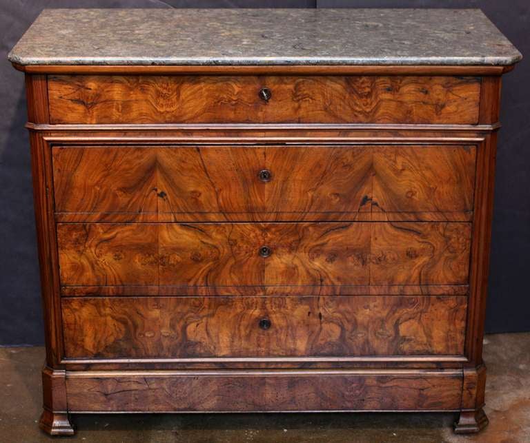 French Louis Philippe Chest of Burr Walnut