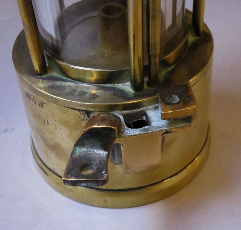 20th Century English Miner's Lamp in Brass