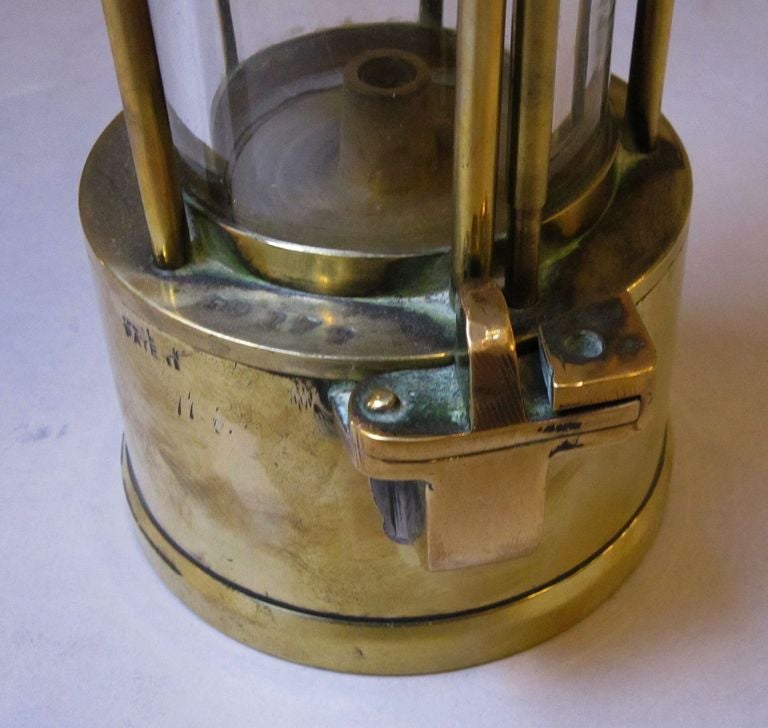 English Miner's Lamp in Brass In Excellent Condition In Austin, TX