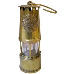 Antique English Miner's Lamp in Brass