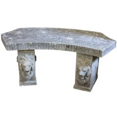 English Curved Garden Stone Bench 