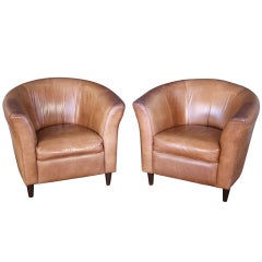 Vintage Pair of Danish Leather Club Chairs (individually Priced)