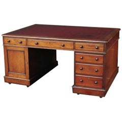 Large English Partner's Pedestal Desk of Mahogany