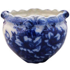 Antique Large English Flow-Blue Jardiniere or Cache Pot
