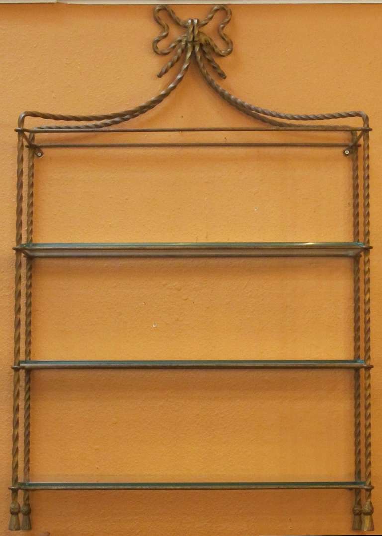 French Hanging Shelf of Gilt Metal In Good Condition In Austin, TX