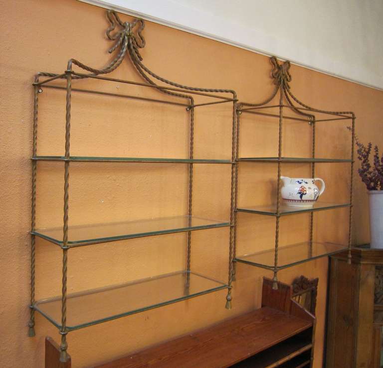 French Hanging Shelf of Gilt Metal 4