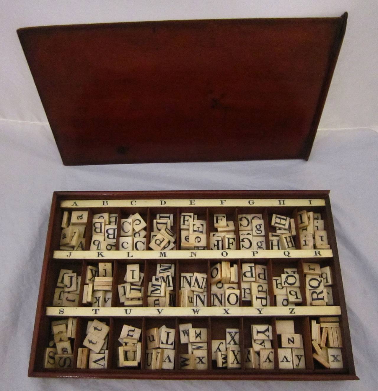 Alphabet Tiles in Box from the Georgian Era