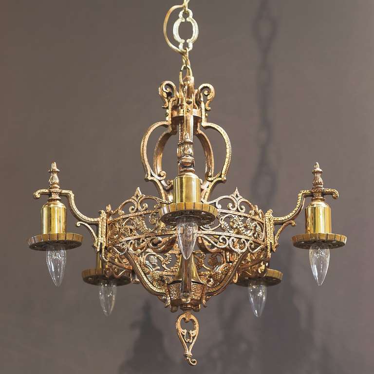 Scottish Thistle FiveLight Hanging Light Fixture (21" Diameter) at 1stDibs