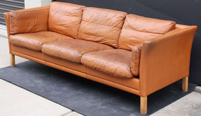 Danish Three-Seat Sofa In Excellent Condition In Austin, TX