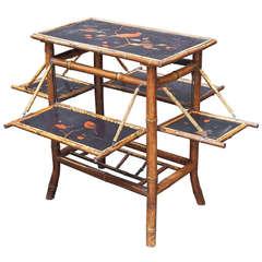 English Bamboo Fold-Out Occasional Table
