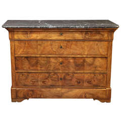Louis Philippe Chest or Commode with Marble Top