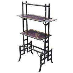 English Bamboo Lacquered Tray Table
