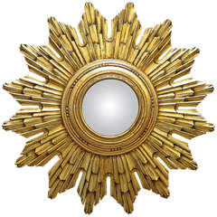 French Gilt Sunburst (or Starburst) Mirror (19" Diameter)