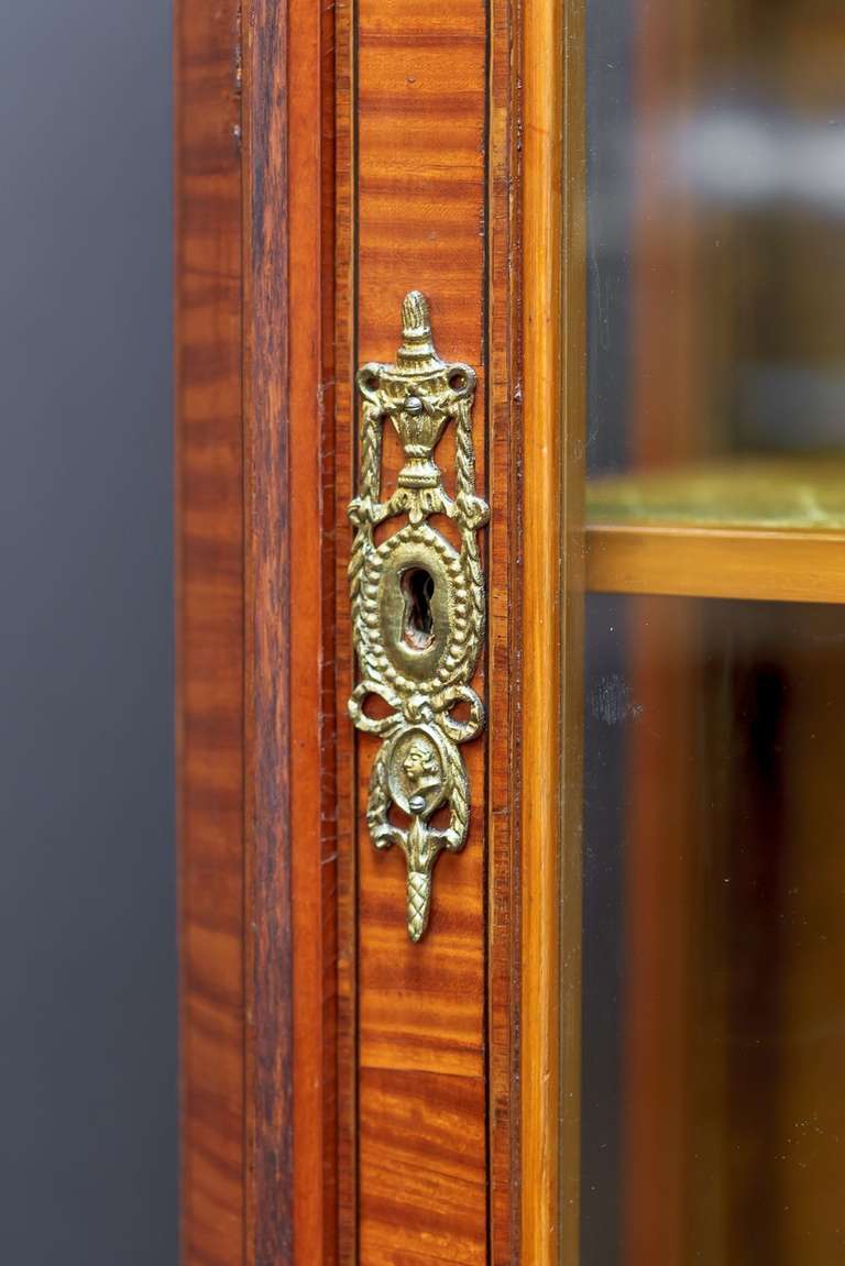 French Display Case or China Cabinet of Satin Wood 1