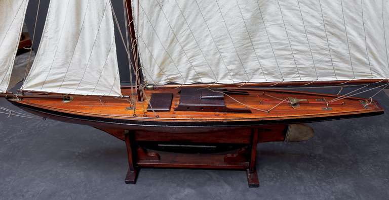 20th Century Large English Pond Yacht on Stand 