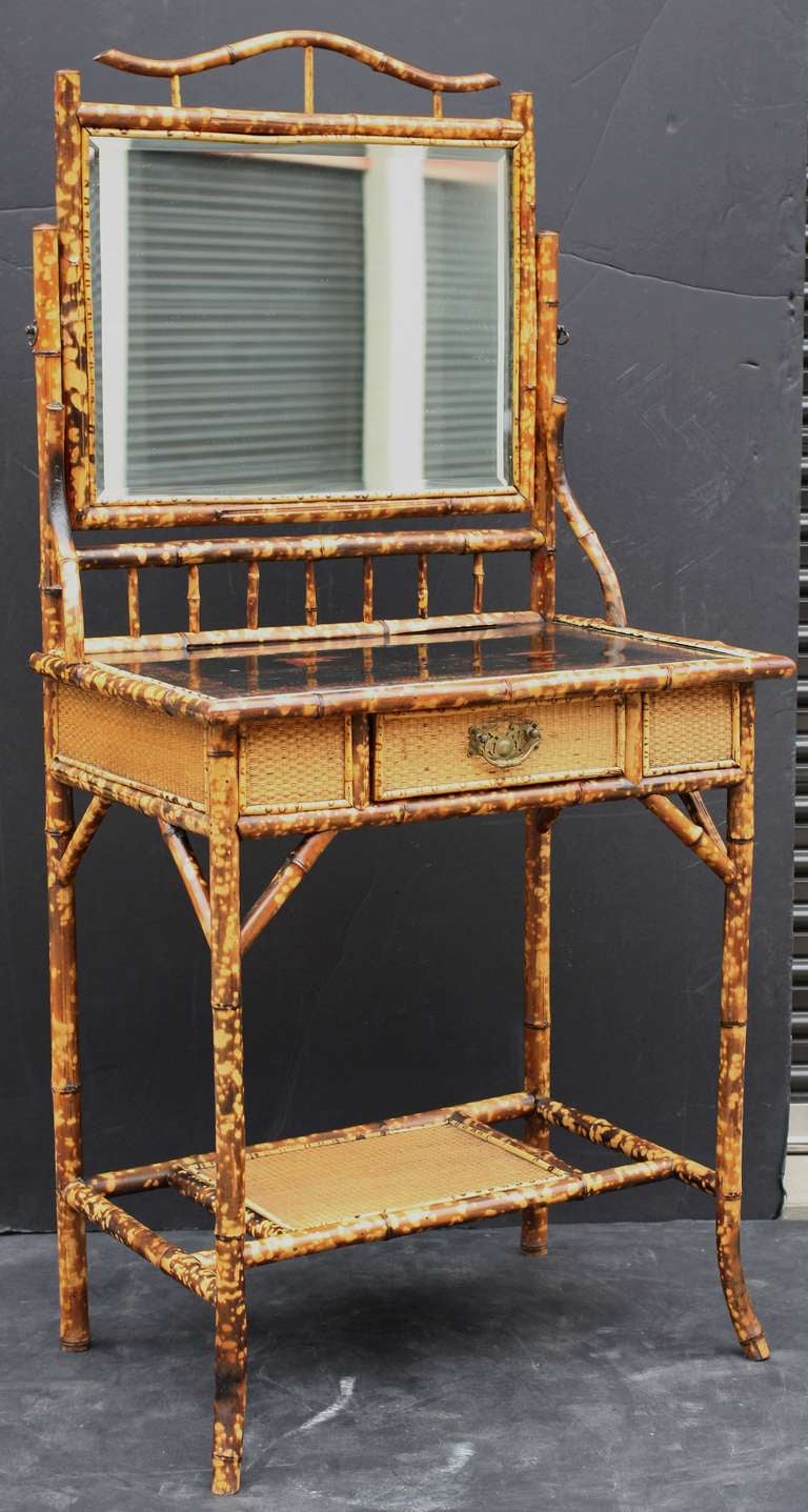 English Bamboo Vanity Dresser