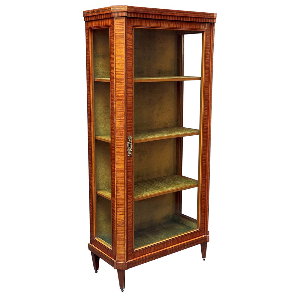French Display Case or China Cabinet of Satin Wood