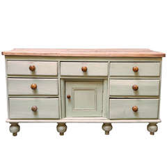Antique English Country Painted Cupboard Console Server