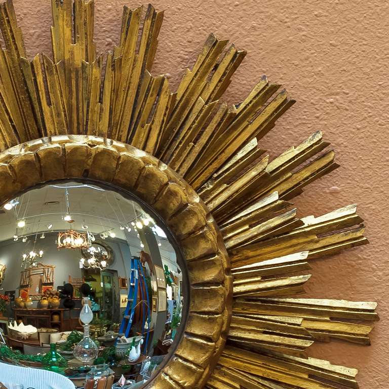 French Gilt Sunburst (or Starburst) Mirror (24