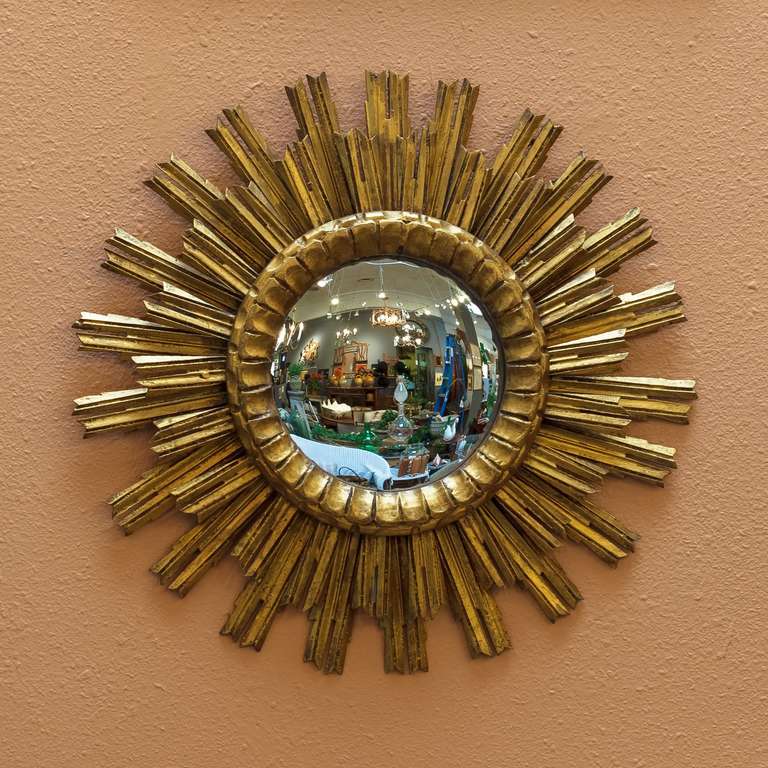 French Gilt Sunburst (or Starburst) Mirror (24