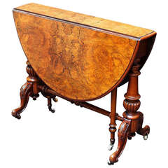 Antique Sutherland Table of Burr Walnut