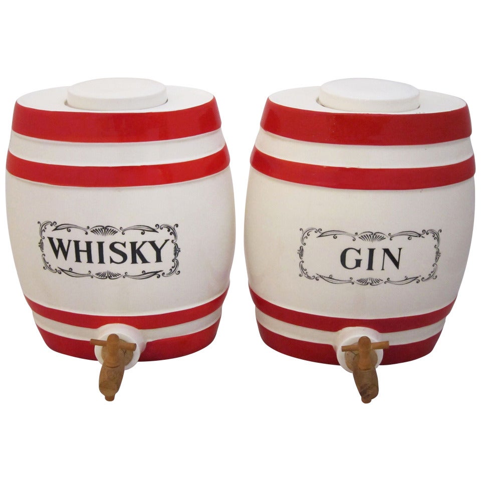 Pair of Scottish Large Spirit Decanters - Whisky and Gin (Priced Individually)