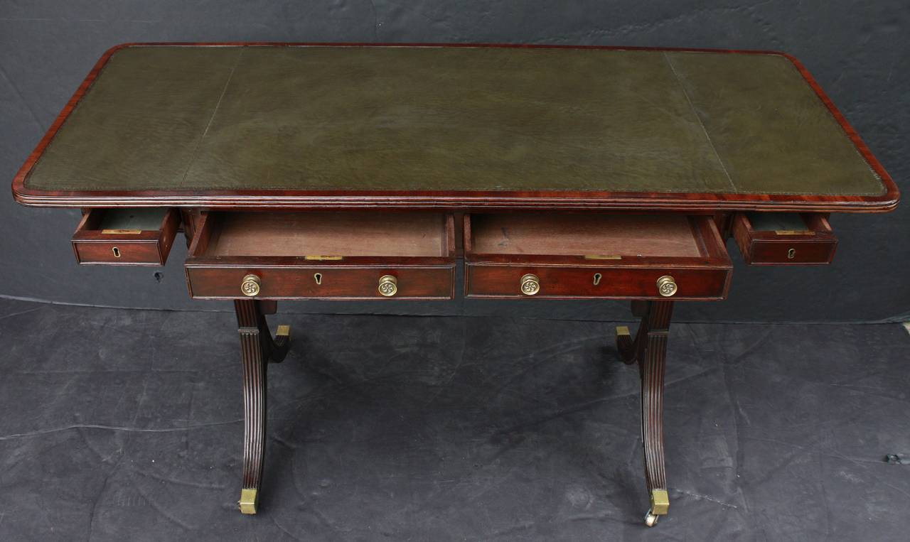 Brass Regency Writing Table or Desk