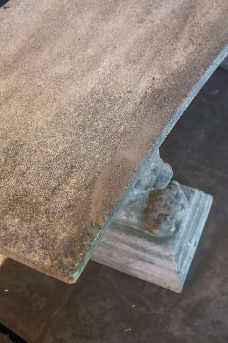 Large English Stone Garden Bench at 1stdibs