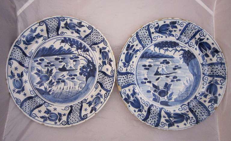 Pair of Early Dutch Delft 14