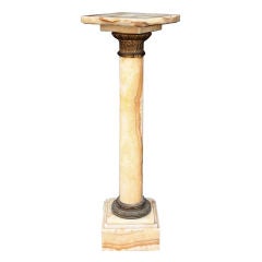 Column Pedestal of Marble and Brass
