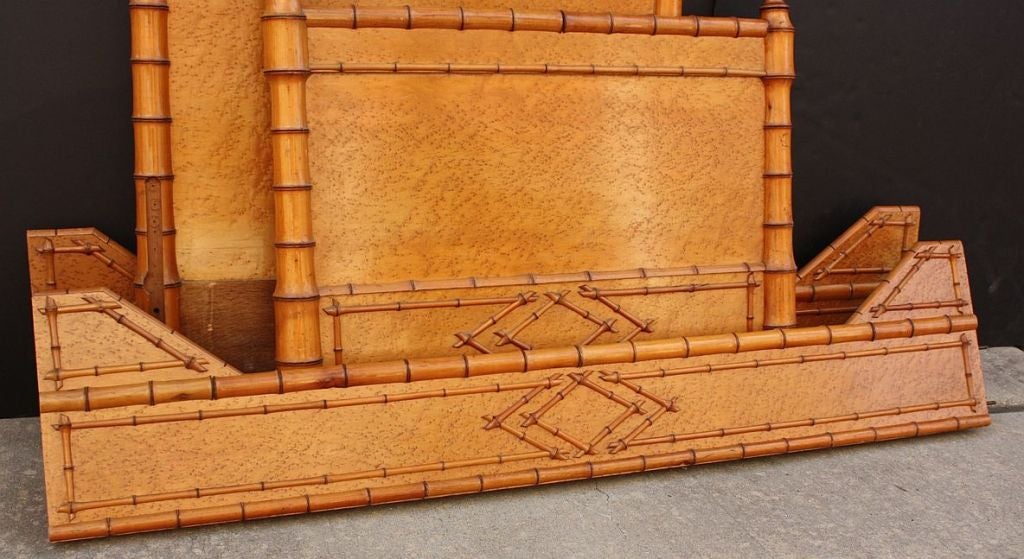 English Faux Bamboo Bed of Curly Maple