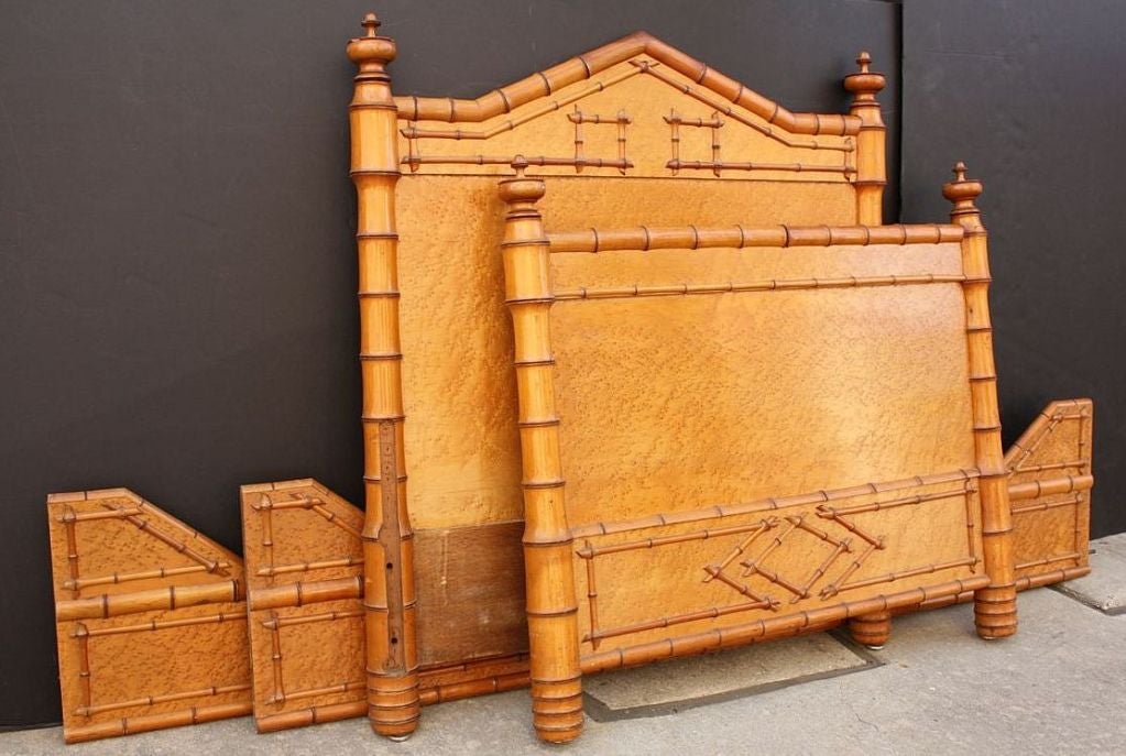 Faux Bamboo Bed of Curly Maple 1