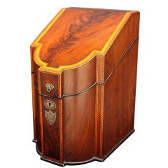 Sheraton Knife Box of Inlaid Mahogany