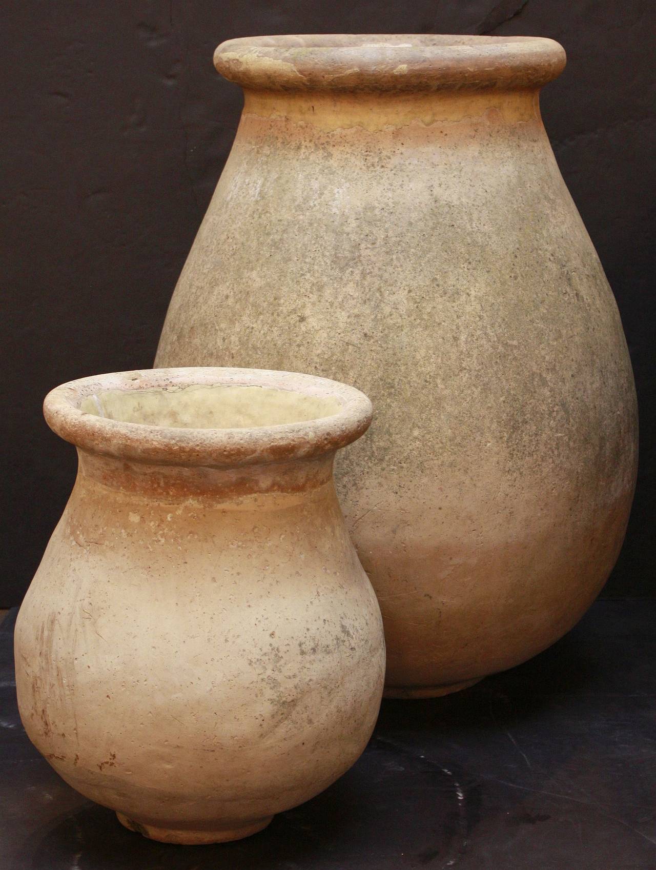 Earthenware Large Biot Garden Urn or Oil Jar from France