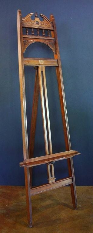 English Artist's or Display Easel of Carved Mahogany 4
