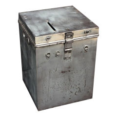 Antique English Ballot Box of Brushed Steel