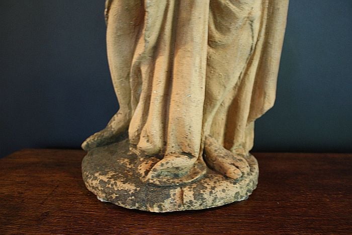 English Garden Statue of a Maiden - of Terra Cotta In Excellent Condition In Austin, TX