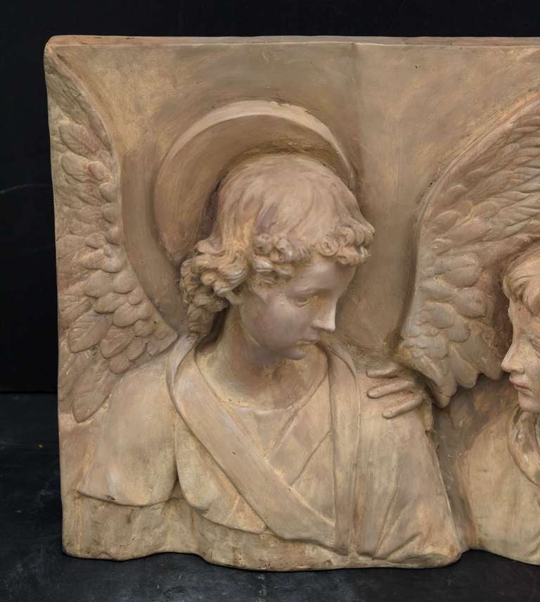 20th Century Italian Bas-Relief Plaque of Angels