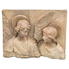 Italian Bas-Relief Plaque of Angels