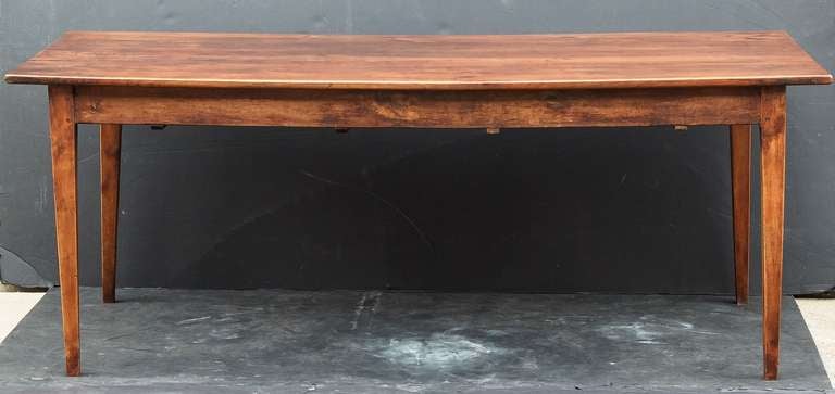 19th Century French Farm Table of Cherry with Two Drawers