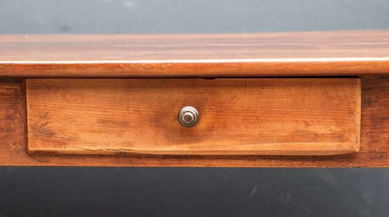French Farm Table of Cherry with Two Drawers 1