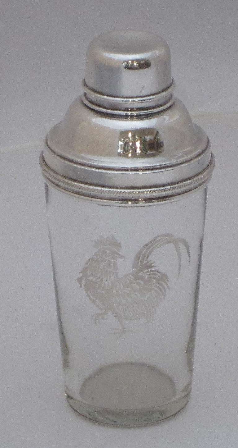 English Cocktail Drinks Shaker with Cockerel
