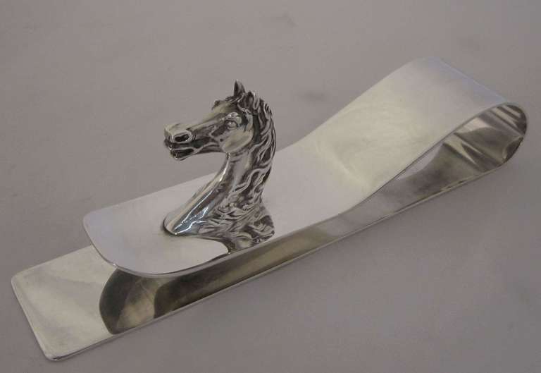 20th Century Hermes Large Paper Holder or Desk Clip with Horse