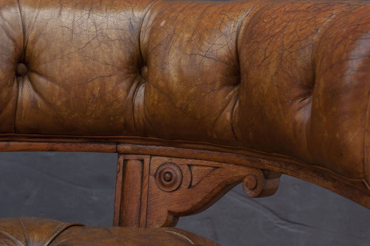 English Tufted Leather Desk Chair 4